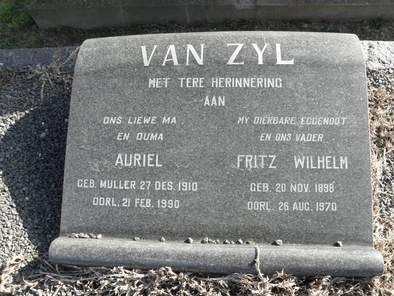ZYL Fritz Wilhelm, van 1898-1970 &amp; Auriel MULLER 1910-1990