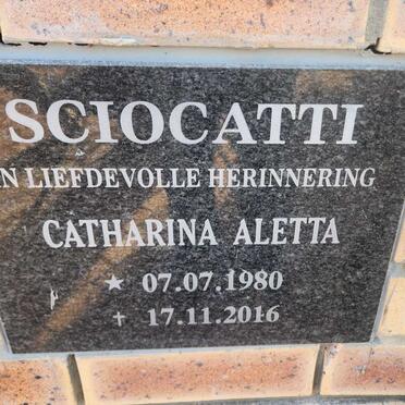 SCIOCATTI Catharina Aletta 1980-2016