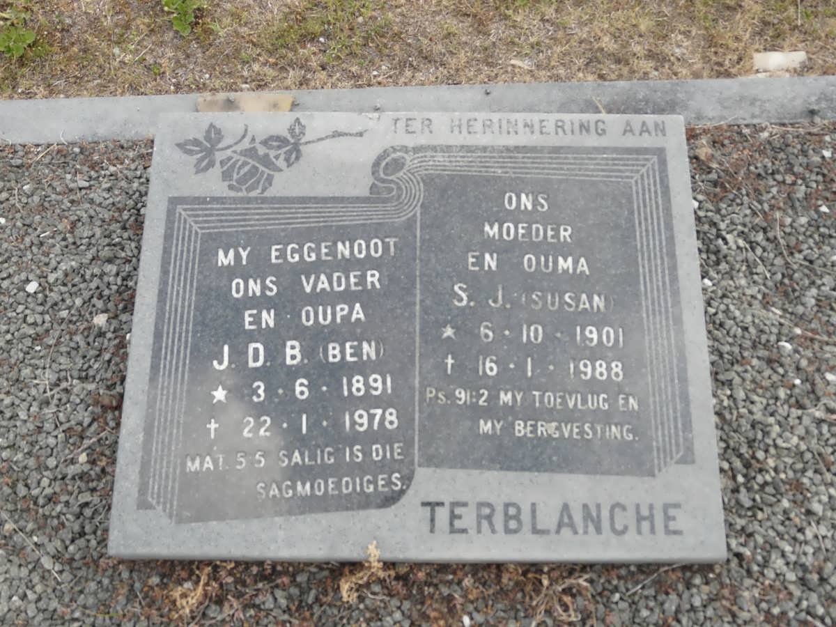TERBLANCHE J.D.B. 1891-1978 & S.J.1901-1988