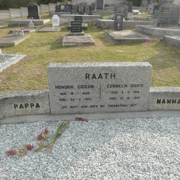 RAATH Hendrik Gideon 1892-1971 &amp; Cornelia Dirkie 1914-1995