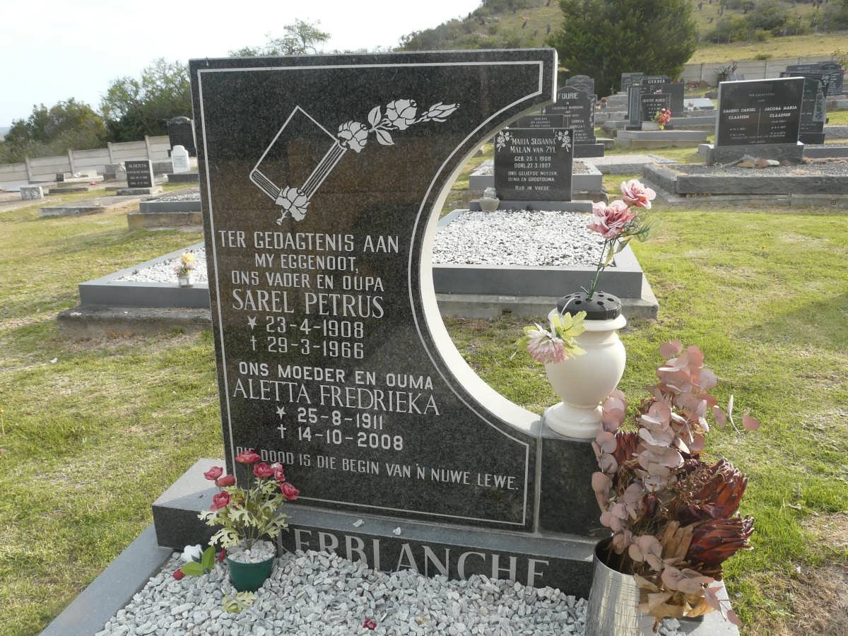 TERBLANCHE Sarel Petrus 1908-1966 &amp; Aletta Fredrieka 1911-2008