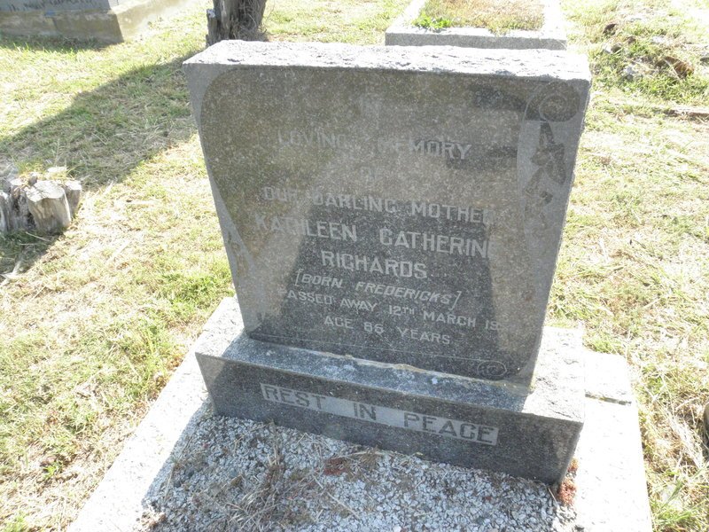 RICHARDS Kathleen Catherine nee FREDERICKS -1958