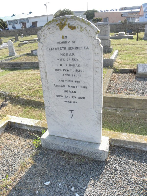HORAK Elizabeth Henrietta -1920 :: HORAK Adrian Marthinus -1926
