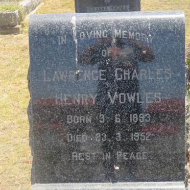 VOWLES Lawrence Charles Henry 1893-1952