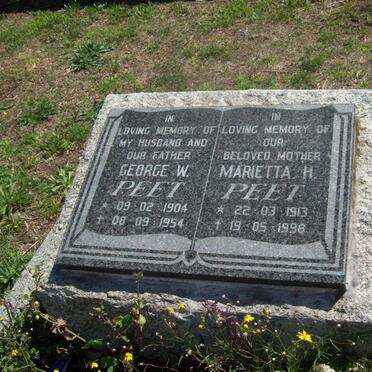 PEET George W. 1904-1954 &amp; Marietta H. 1913-1998