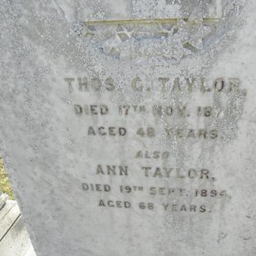 TAYLOR Thos. G. -1871 &amp; Ann -1894
