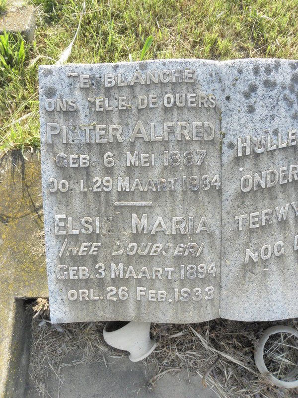 TERBLANCHE Pieter Alfred 1887-1934 &amp; Elsie Maria JOUBERT 1894-1933