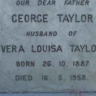 TAYLOR George 1887-1958 &amp; Vera Louisa WATTS -1949