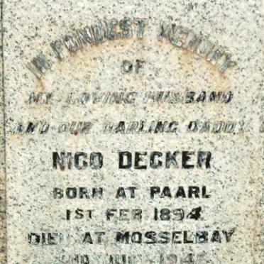 DECKER Nico 1894-1914