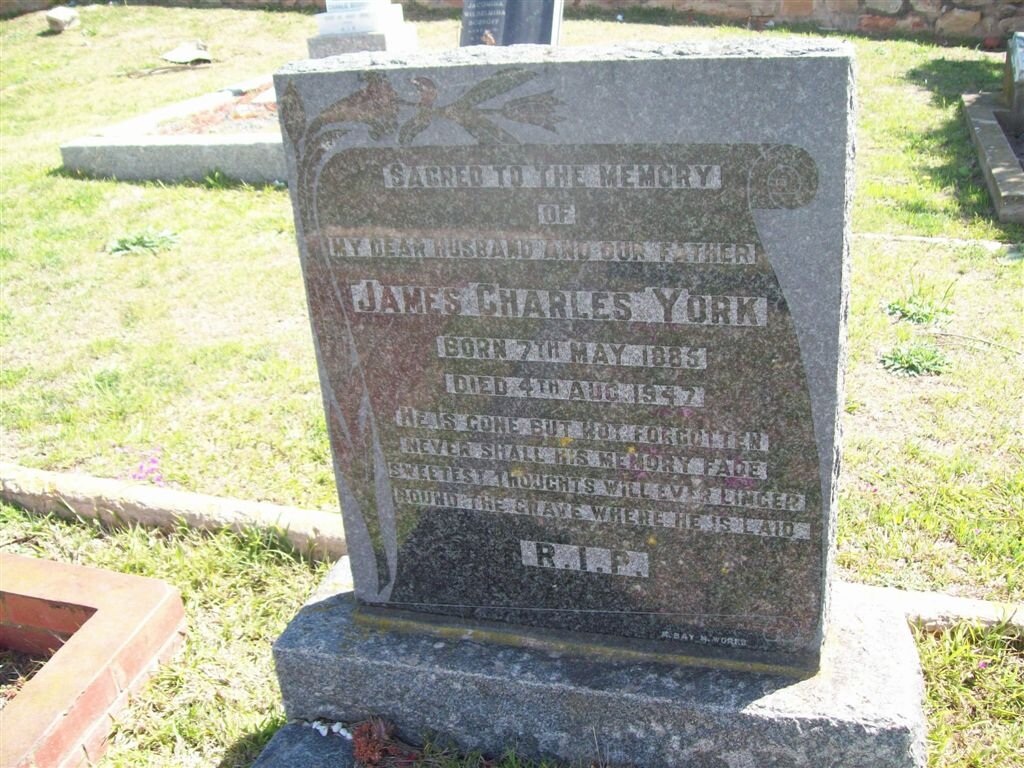 YORK James Charles 1885-1947