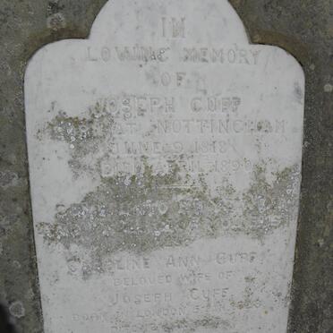 CUFF Joseph 1818-1890 &amp; Caroline Ann 1828-1915