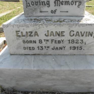 GAVIN Eliza Jane 1923-1915