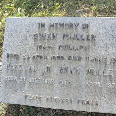 MULLER Percival Frederick 1892-1972 &amp; Gwen PHILLIPS 1895-1966
