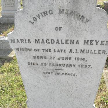 MULLER Maria Magdalena nee MEYER 1816-1897