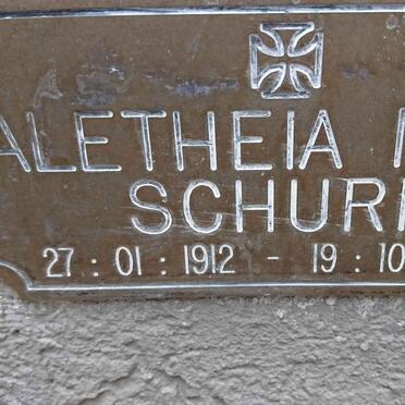 SCHURR Aletheia Mary 1912-2004