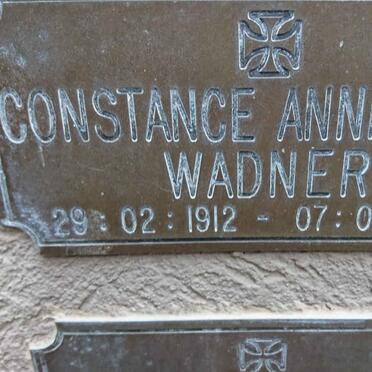 WADNER Constance Annie 1912-1997