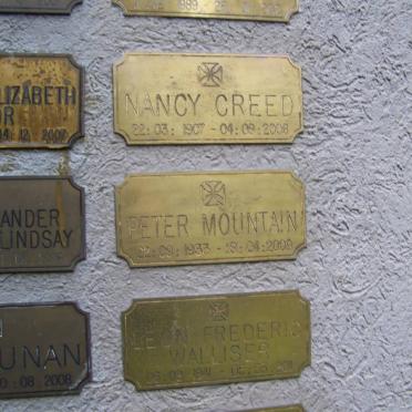 CREED Nancy 1907-2006 :: MOUNTAIN Peter 1933-2009 :: WALLISER Leon Frederic 1941-2011