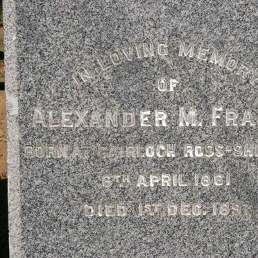 FRASER Alexander M. 1861-1897