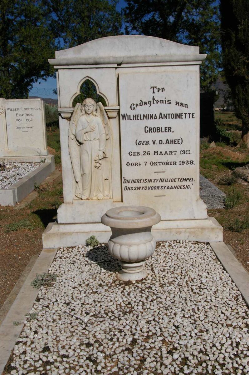 GROBLER Wilhelmina Antoinette nee V.D. AHEE 1911-1938