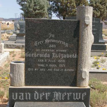 MERWE Willem Jacobus, van der 1892-1956 &amp; Gertruida Elizabeth 1888-1971