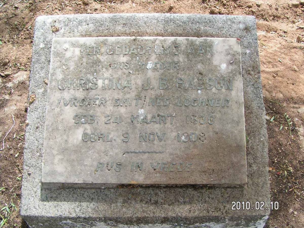 BASSON Christina J. previously SMIT nee LOCHNER 1830-1908