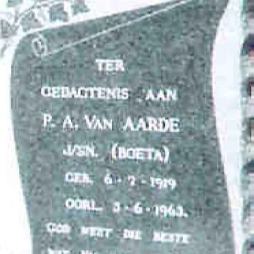 AARDE P.A., van 1919-1963