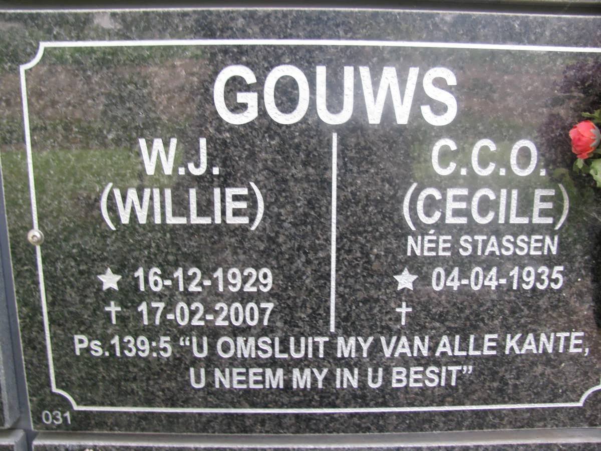 GOUWS W.J. 1929-2007 & C.C.O. STASSEN 1935-