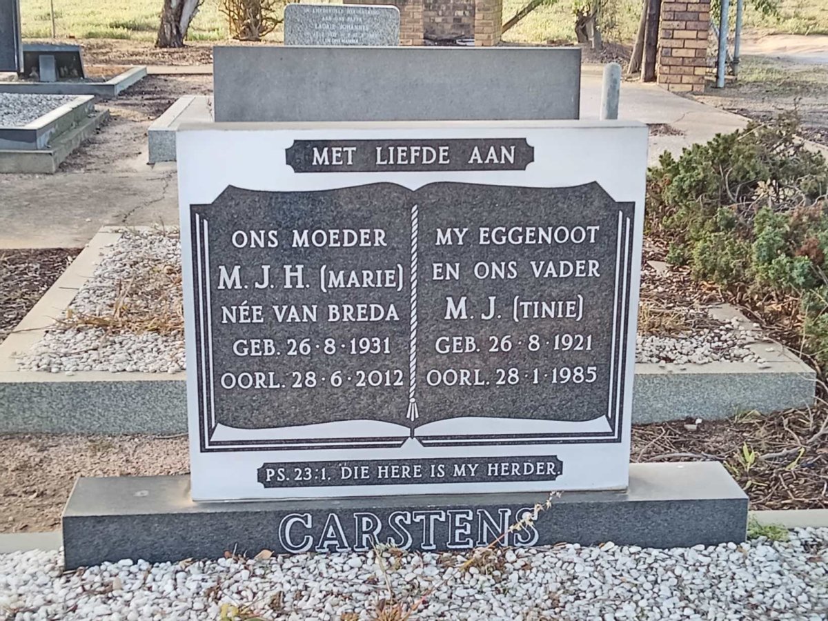 CARSTENS M.J. 1921-1985 & M.J.H. VAN BREDA 1931-2012