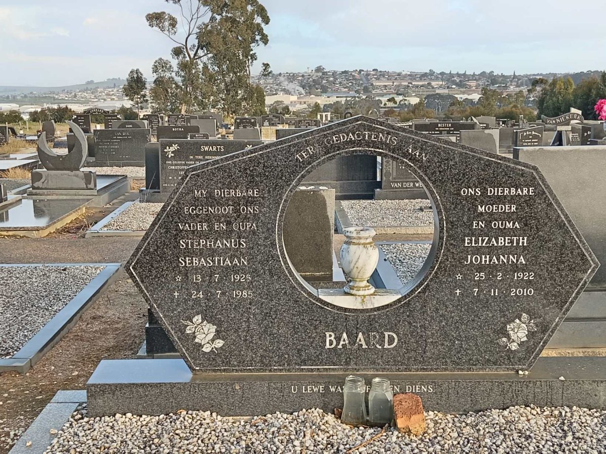 BAARD Stephanus Sebastiaan 1925-1985 & Elizabeth Johanna 1922-2010