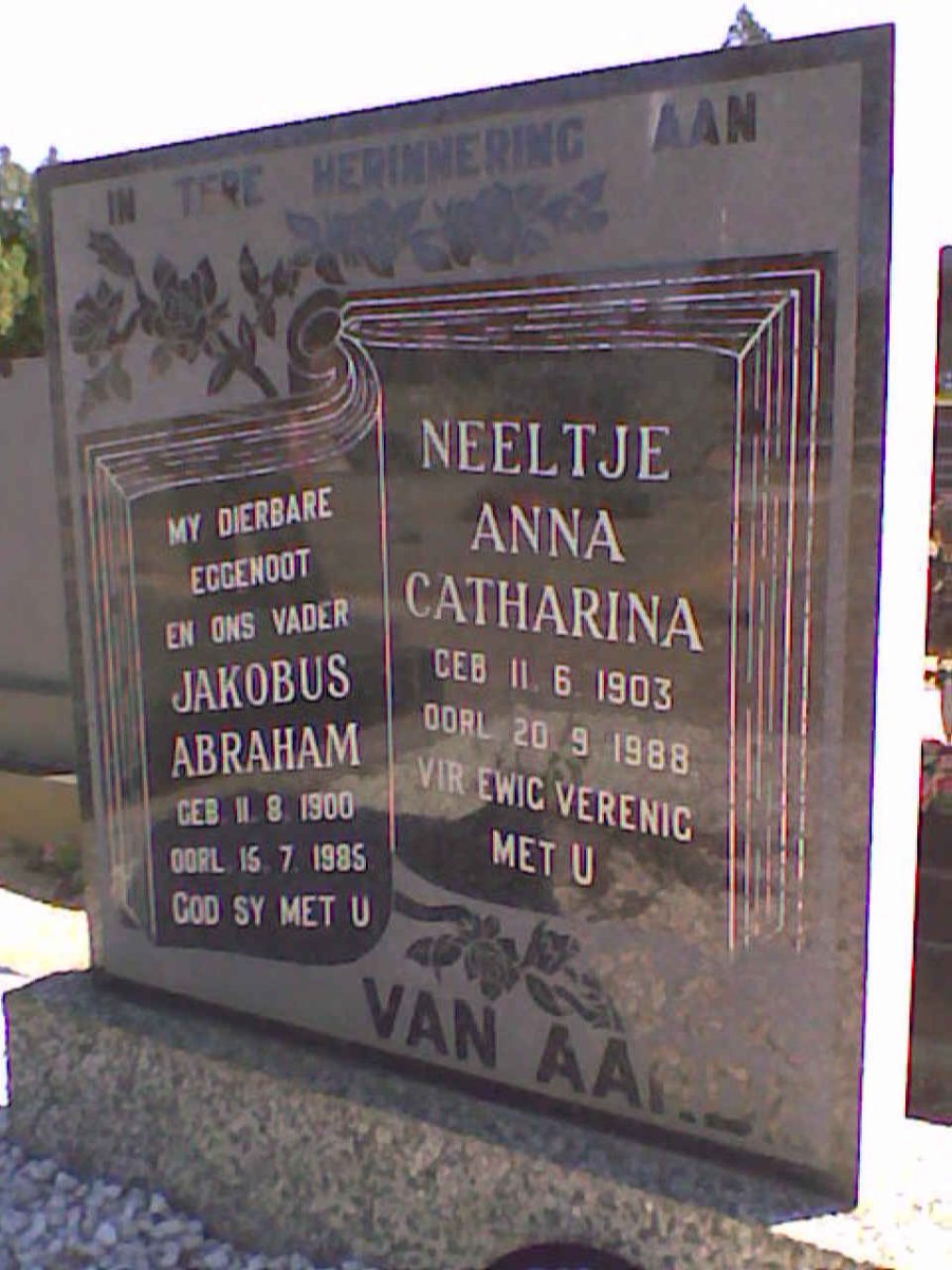 AARDE Jakobus Abraham, van 1900-1985 & Anna Catharina 1903-1988