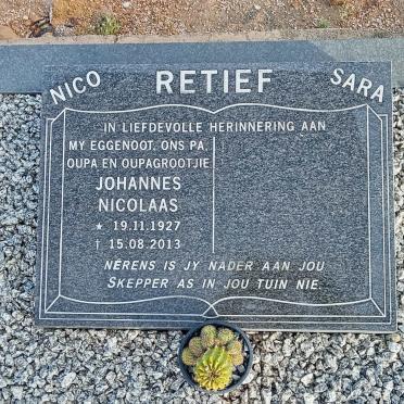 RETIEF Johannes Nicolaas 1927-2013