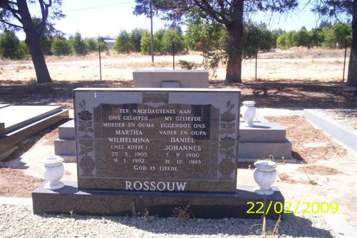 ROSSOUW Daniel Johannes 1900-1983 & Martha Wilhelmina KOTZE 1905-1992