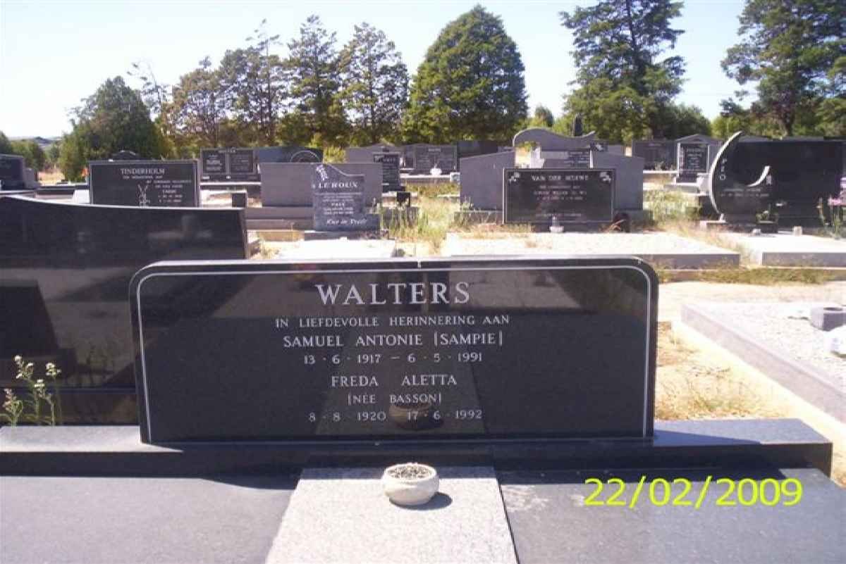 WALTERS Samuel Antonie 1917-1991 & Freda Aletta BASSON 1920-1992