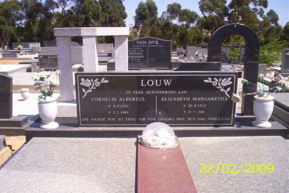 LOUW Cornelis Albertus 1911-1996 & Elizabeth Margaretha 1913-2003