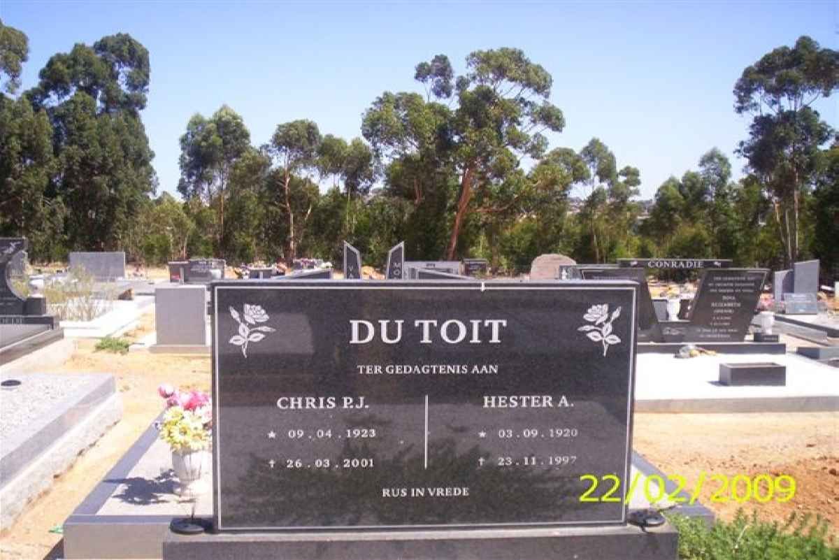 TOIT Chris P.J., du 1923-2001 & Hester A. 1920-1997