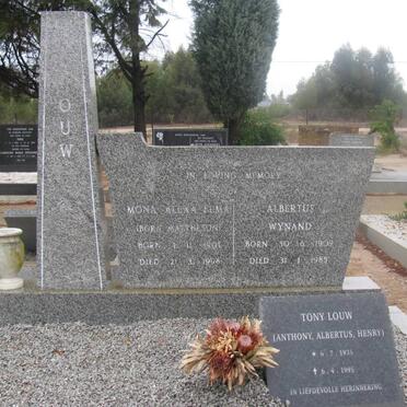 LOUW Albertus Wynand 1909-1985 &amp; Mona Alena Elma MATTHESON 1901-1996 :: LOUW Anthony Albertus Henry 1935-1995