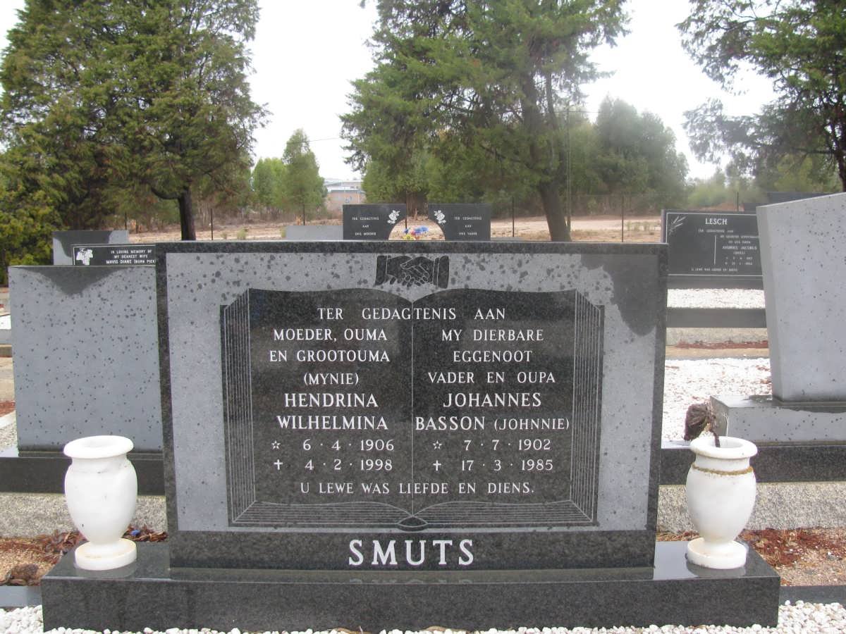 SMUTS Johannes Basson 1902-1985 & Hendrina Wilhelmina 1906-1998