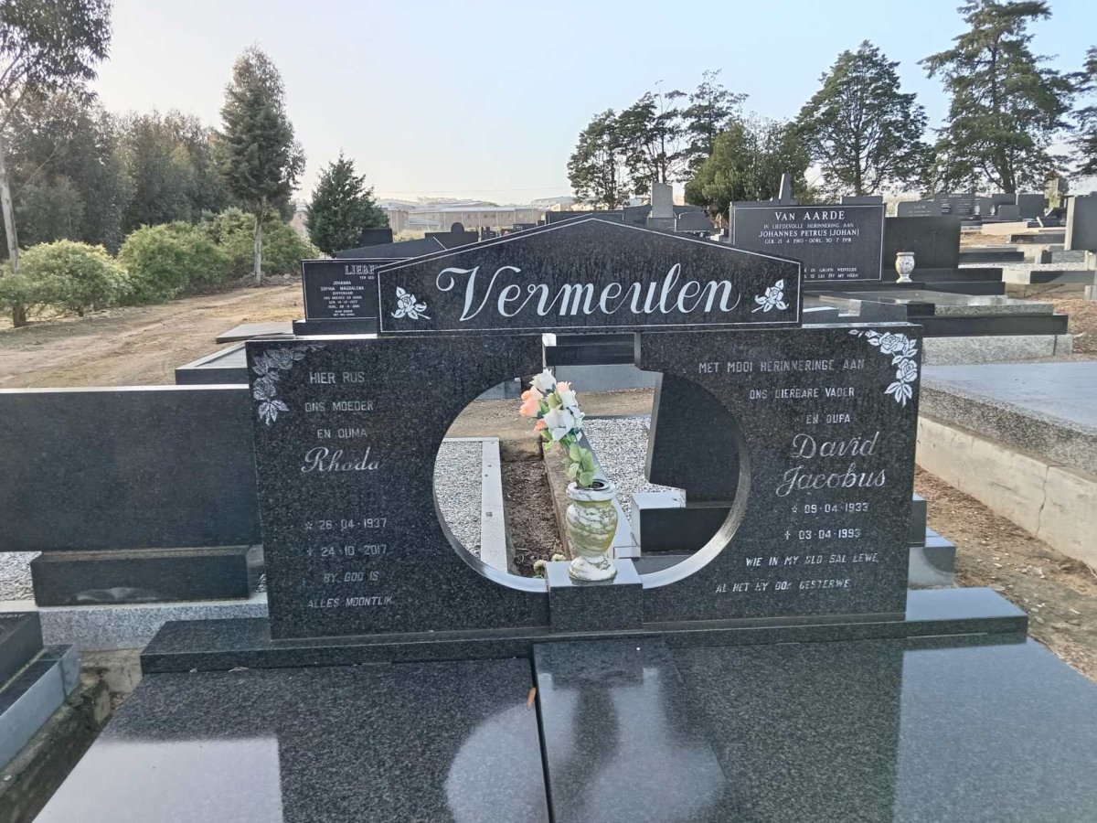 VERMEULEN David Jacobus 1933-1993 & Rhoda 1937-2017