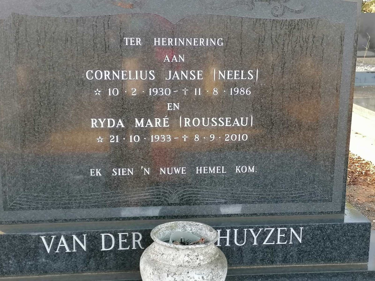 WESTHUYZEN Cornelius Janse, van der 1930-1986 & Ryda Maré ROUSSEAU 1933-2010