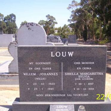 LOUW Willem Johannes 1923-1985 &amp; Sibella Margaretha Sylvia LOUBSER 1927-2005