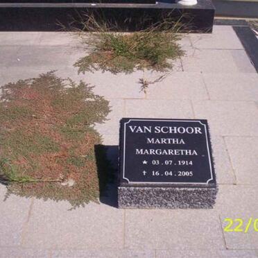 SCHOOR Martha Margaretha, van 1914-2005