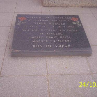 BURGER Dawie 1943-1989