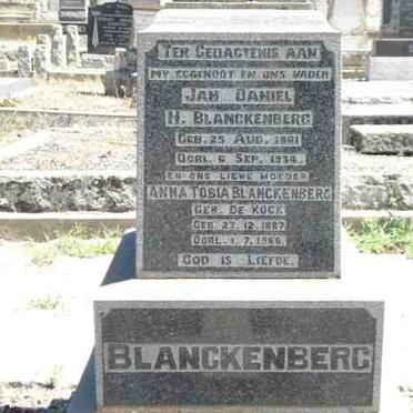 BLANCKENBERG Jan Daniel H. 1861-1934 &amp; Anna Tobia DE KOCK 1887-1966