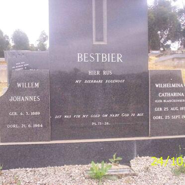BESTBIER Willem Johannes 1889-1964 &amp; Wilhelmina Catharina BLANCKENBERG 1894-1983