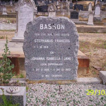 BASSON Stephanus Francois 1918- &amp; Johanna Isabella DIPPENAAR 1919-1993