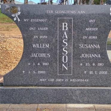 BASSON Willem Jacobus 1910-1980 &amp; Susanna Johanna 1910-2002