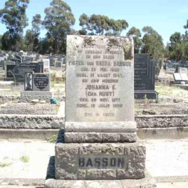 BASSON Pieter van Breda 1880-1947 &amp; Johanna E. RUST 1877-19??