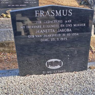 ERASMUS Jeanetta Jakoba nee VAN JAARSVELD 1934-1975