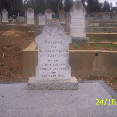 GREEFF Sophia J., de 1914-1930