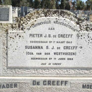 GREEFF Pieter J.S. 1945, de &amp; Susanna S.J. VAN DER WESTHUIZEN -1968